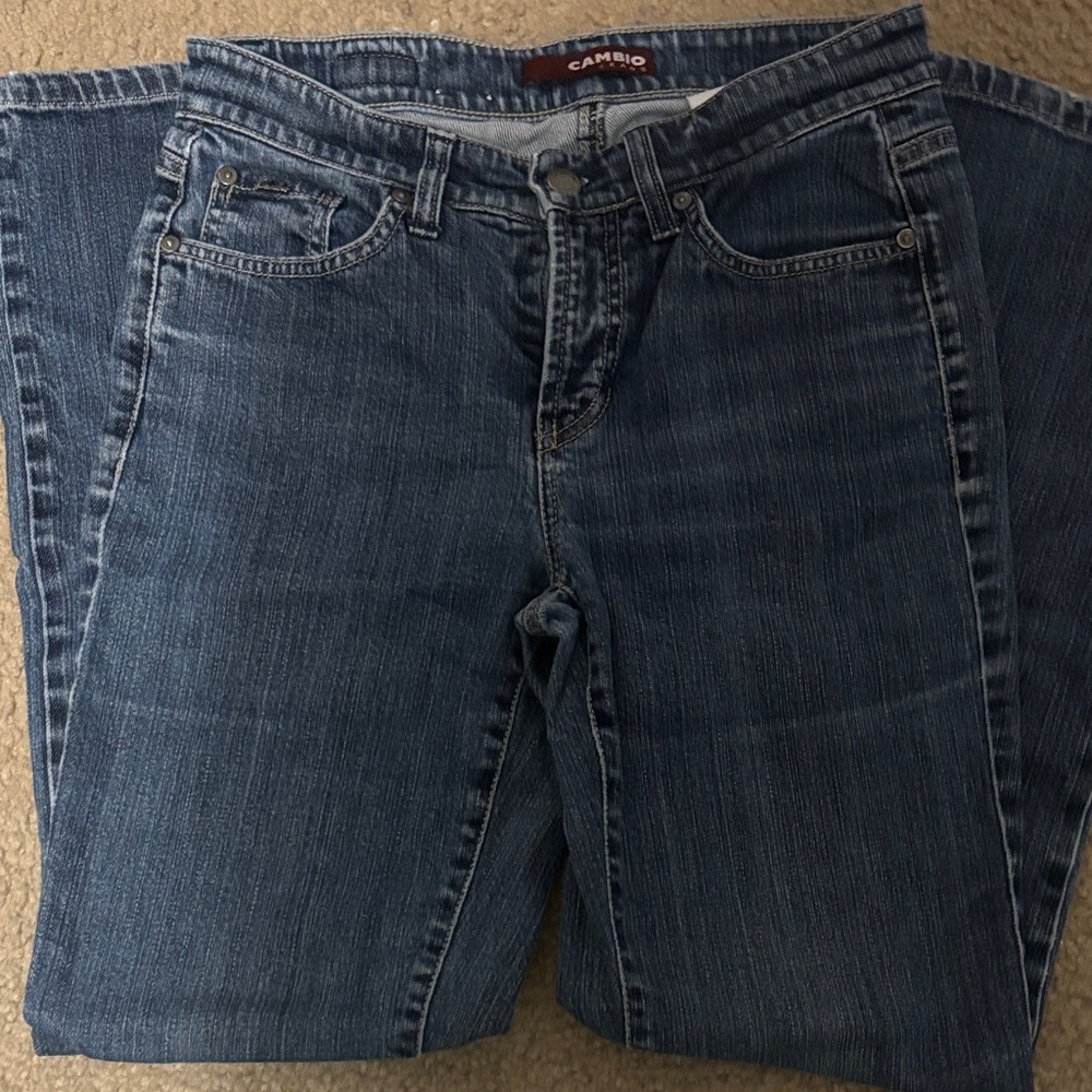 Cambio Women's Classic Straight Leg Blue Jeans